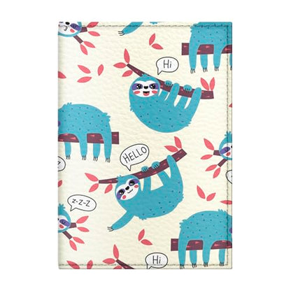 Passport Cover for Kids, Women and Men, Cute Travel Passport Holder (Sloth Pattern) - color: 11. Sloth Pattern