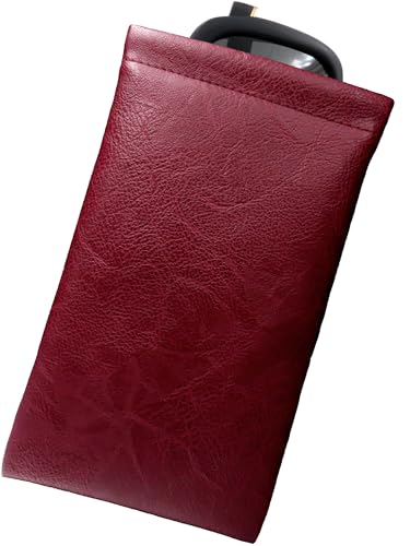 Soft Sunglasses case | Large Glasses Case Holder - Eyeglass Pouch Squeeze Top | Glasses pouch Lightweight Extra Layers - color: Burgundy