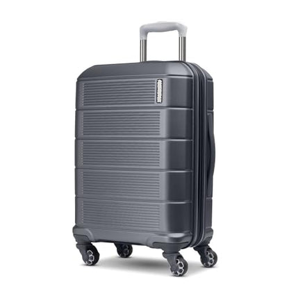 American Tourister Stratum 2.0 Carry-On Luggage, Expandable Hardshell Suitcase with Spinner Wheels, Ergonomic Handle Grip, Durable ABS Shell, Large Zipper Pulls, Max Capacity Interior - Charcoal - color: Charcoal, size: 20-Inch Carry-On