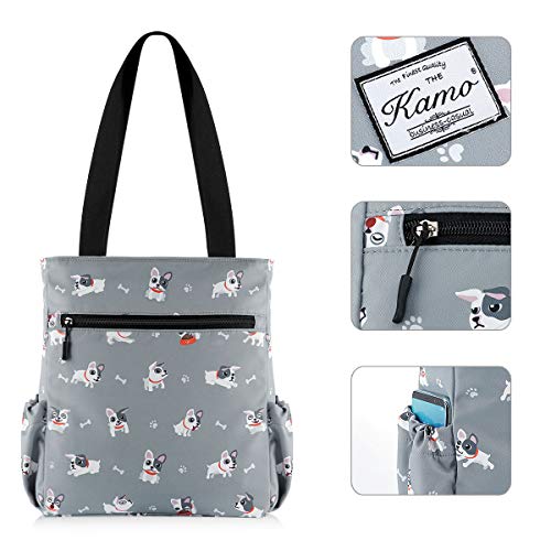 KAMO Floral Tote Bag - Waterproof Lightweight Handbags Travel Shoulder Bag for Hiking Yoga Gym Swimming Travel Beach - color: 0-gray