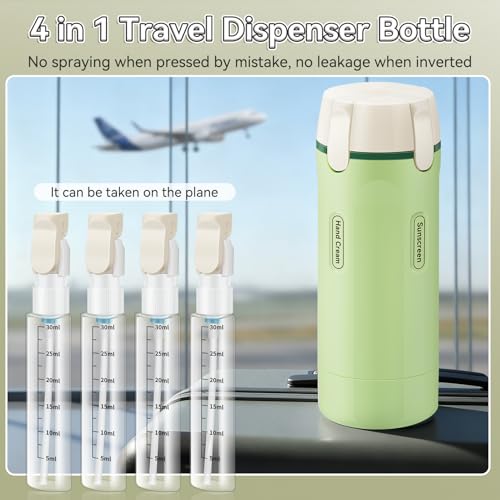 4 in 1 Travel Dispenser Bottle, 4 X 30ML/Pack Toiletries Containers - color: Green