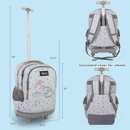 Tilami Rolling Backpack for Boys and Girls,Ballet - color: Ballet