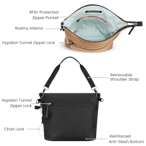Sherpani Vale, Anti-Theft Crossbody Tote for Women - color: Brown Sand