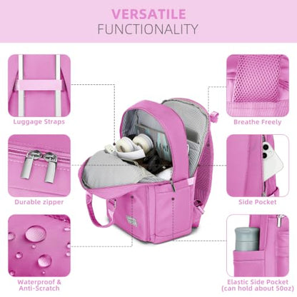 LARVENDER Carry On Luggage 22x14x9 Airline Approved, Suitcases with Wheels - color: Neon Pink