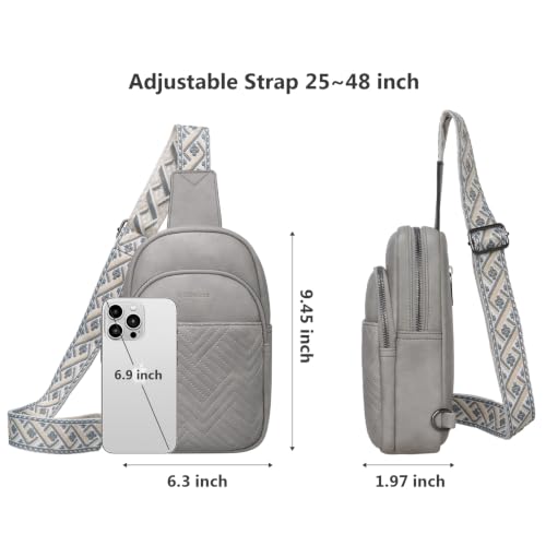 Leather Crossbody Bags for Women Small Anti Theft Sling Purse - color: Twilight Grey