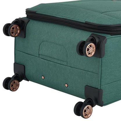 kensie Hudson Softside 3-Piece Spinner Luggage Set, Smoke Pine - color: Smoke Pine