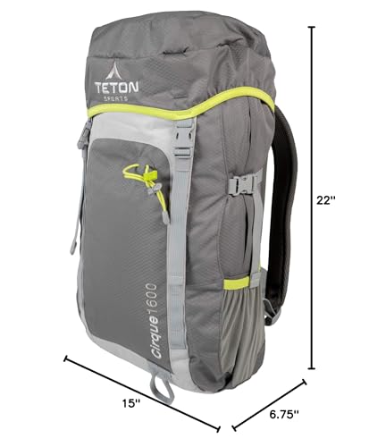 Teton Daypacks; Packable, Lightweight, Comfortable Backpack for Hiking and Travel; Overnight Bag - style: Cirque 1600