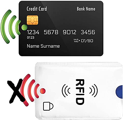 SaiTech IT 20 Pack RFID Blocking Sleeves for Debit and Credit Cards,Silver - size: RFID Card Sleeve 20 Pcs