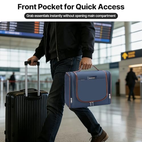 ZAHNI Toiletry Bag for Men, Large Hanging Travel Toiletry Bag, Navy - color: Navy