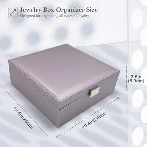 ProCase 2 Layers Jewelry Box for Women -Pearlizedsilver - color: Pearlizesilver