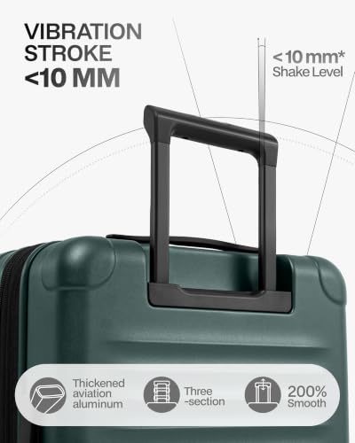 Coolife Expandable Luggage with TSA Lock Carry On Green - color: Green, size: 20 Inch-EXT