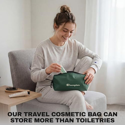 Champion Hanging Dopp Kit, Travel-Sized Polyester Bag, Water-Resistant Green - style: Green