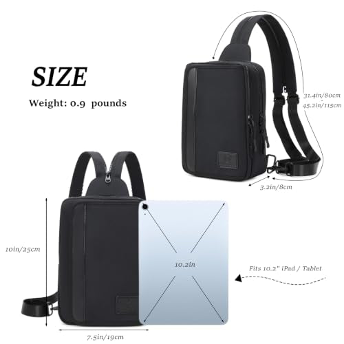 MYHOZEE Sling Bag Crossbody Backpack Purse - 2 in 1 Nylon Cross Body Bag Diaper with Wipes Pouch, Water Bottle Pocket - color: Black