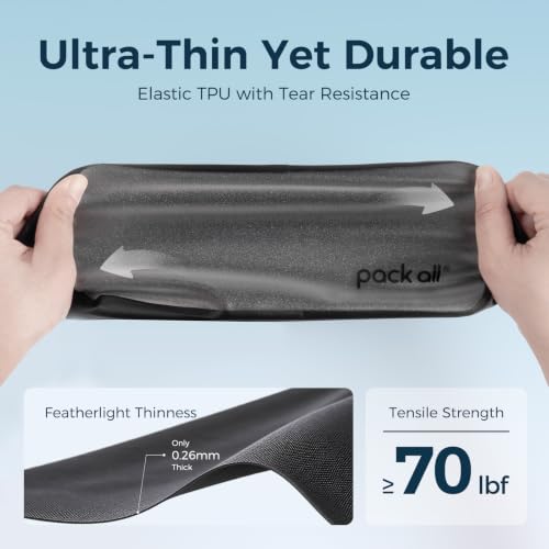 pack all Frosted Clear Organizer Pouch, Lightweight TPU Zipper Bag - size: Medium