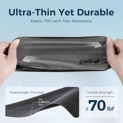 pack all Frosted Clear Organizer Pouch, Lightweight TPU Zipper Bag - size: Medium