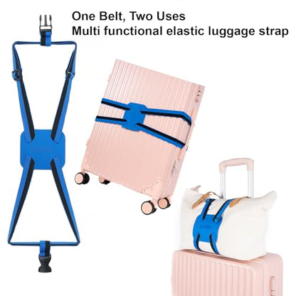 Luggage Straps for Suitcases, Travel Accessories to Connect Two Suitcase, Add A Bag Luggage Strap for Carry On Luggages Adjustable Buckle Belt (Black/Blue-1pcs) - color: Black/Blue-1pcs