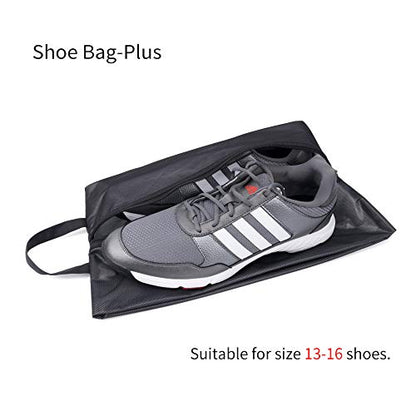 pack all Plus-Sized Shoe Bag for Travel, Water-Resistant Shoe Pouch - color: Plus-Black, style: 2 Pack