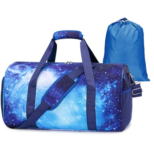 Kids Travel Duffle Bag - Weekender Bag for Boys 3-8 Year Olds - color: 02 Blue Sky, size: Medium-25L(Ages 3-8)
