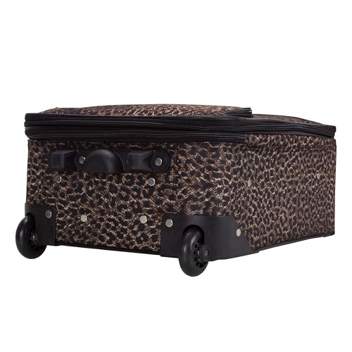 Rockland Fashion Softside Upright Luggage Set, Leopard, 2-Piece (14/19) - color: Leopard, size: 2 Piece (19"/14" Tote)
