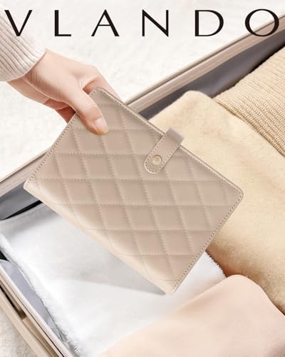 VLANDO Jewelry Travel Organizer,Loose-Leaf with Clear Velvet Pouches,Toffee - color: 02.Toffee