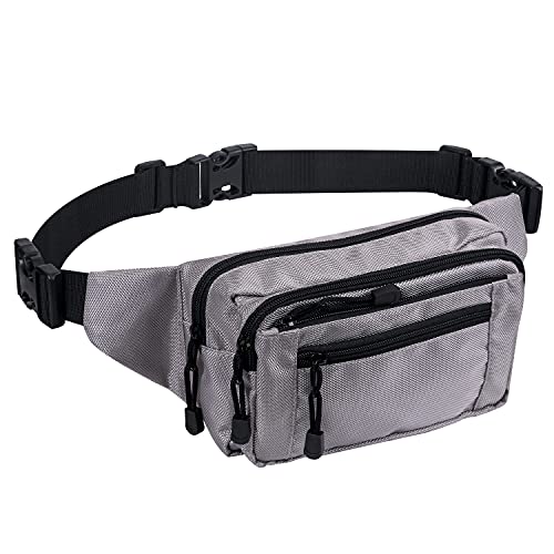 USPECLARE Clear Fanny Pack Stadium Approved Large Multi-Purpose Waist Bag - color: Grey, style: 1-pack-nylon