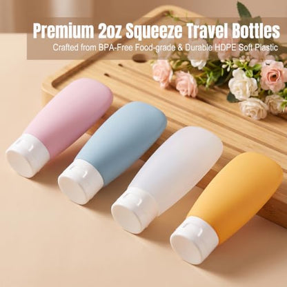 20 Pack Travel Bottles for Toiletries with Pill Case - color: Multi Color a