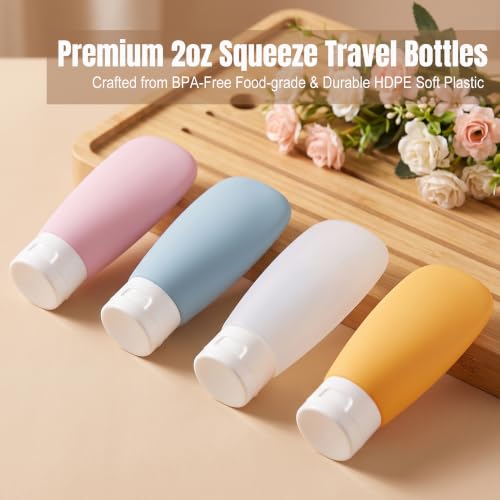 20 Pack Travel Bottles for Toiletries with Pill Case - color: Multi Color a