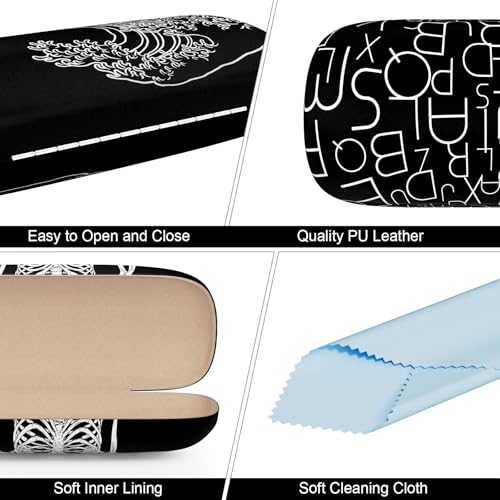 Eyeglasses Case, Hard Shell Protective Case for Glasses, Unisex for Women Men - color: 3 Pack-black