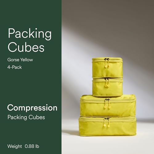 Antler Compression Packing Cubes, Set of 4, Gorse Yellow - color: Gorse Yellow