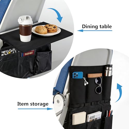 Airplane Tray Cover with Pockets for Tablet Phone Water Bottle