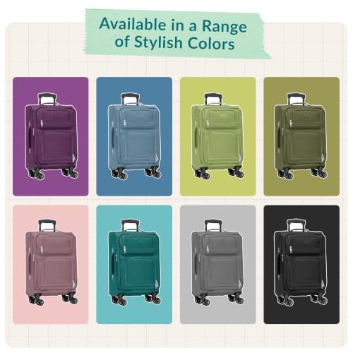 U.S. Traveler Rio Lightweight Softside Rolling Carry-on Suitcase, 4-Wheel Single, Black - color: Black, size: 22"