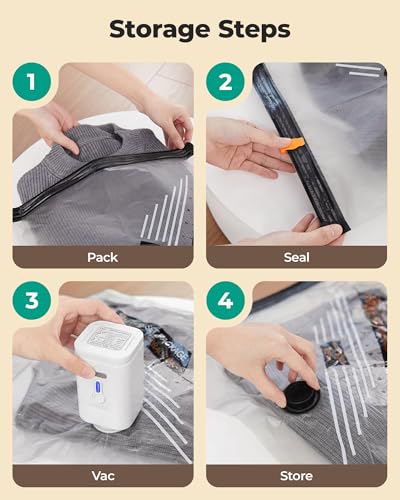 BAGSMART 15 Pack PA+PE Travel Vacuum Bags with Wireless Pumpe - size: 15-Pcs Travel Set