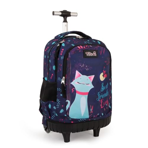 Tilami Rolling Backpack for Boys and Girls,Night cat - color: Night Cat