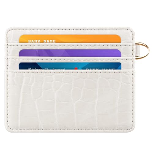 Slim Credit Card Holder Crocodile Wallet Women Thin Wallets - color: A Beige