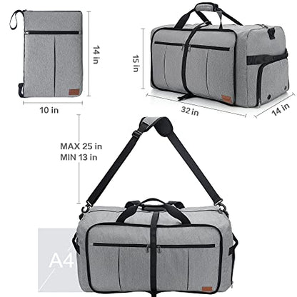 100L EXTRA LARGE Foldable Waterproof Travel Duffel Bag for Men Women Gray - color: Gray, size: 100L