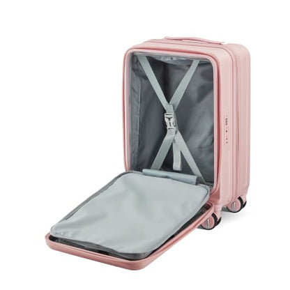 TRAVELEO 4 Piece Expandable Hardshell Pink Luggage Sets with Spinner Wheels, Lightweight Travel Suitcase Set with TSA Locks, 20 inch Carry On for Women (Blush Pink, 3 Piece Set) - color: Blush Pink, size: 3 Piece Set
