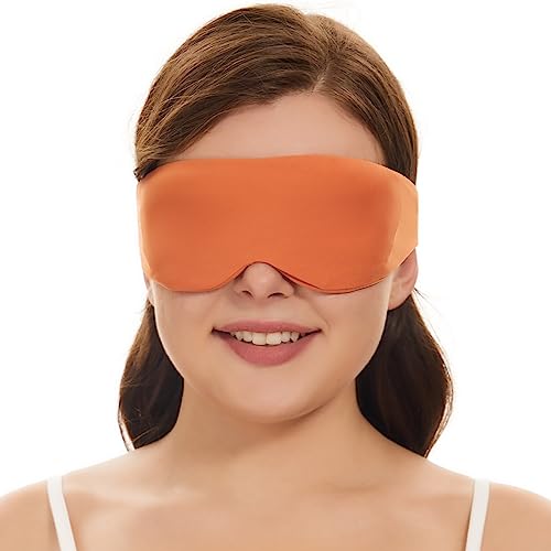 ALASKA BEAR Side Sleeper Sleep Mask, Patented, 100% Blackout, Tangerine - color: A2 Tangerine