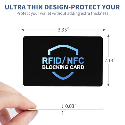RFID Blocking Card, NFC Contactless Anti-Theft Bank Debit Credit Card Protector,One Card Protects Entire Wallet Purse - color: A-5 Pcs Black