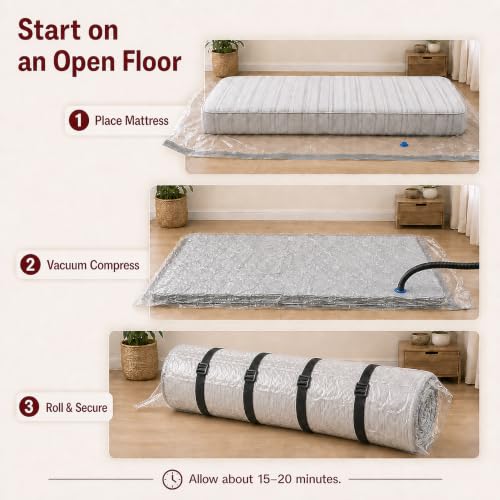 Mattress Vacuum Bag with Straps for Moving & Storage, King/Cal King - size: King/Cal-King
