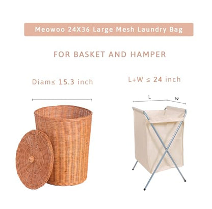 Meowoo 4Pcs Large Mesh Laundry Bag, 24×36inch - color: White-4pcs, size: 24x36 inch