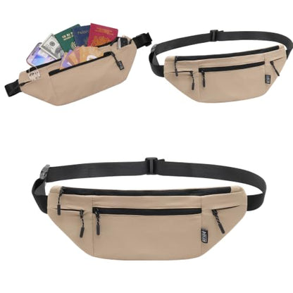 Money Belt for Travel RFID Blocking Passport Holder (khaki) - color: khaki