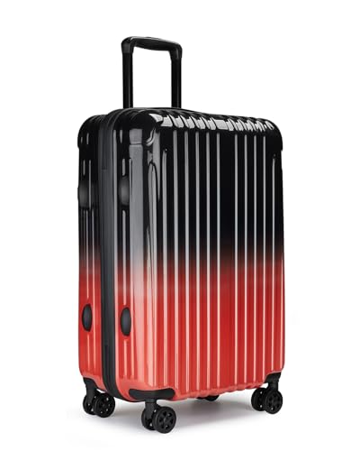 Checked Luggage, Expandable 24 Inch Hardside Suitcase - color: Orange, size: M(checked-24")