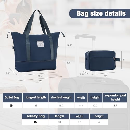 Merax Softside Luggage Set Lightweight 3 Piece Suitcase with Duffel Bag - color: Deep Blue + bags, style: Softside Luggage(22/26/30)