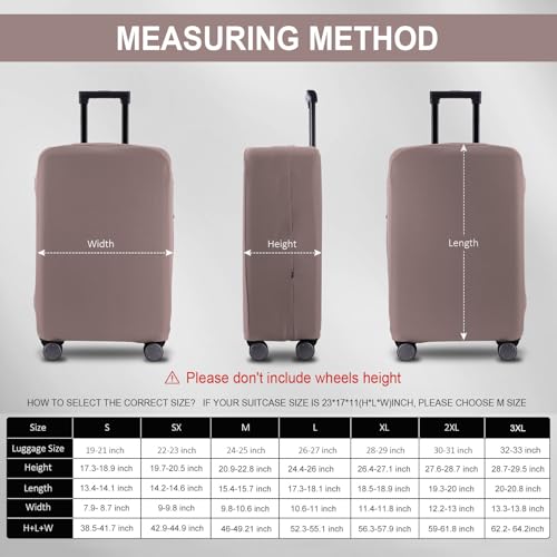 Travel Luggage Cover Protector Scratch-Resistant Fit 19-33 Inch, Not Included Suitcase (Khaki, 3XL(32-33inch)) - color: Khaki, size: 32-33 inch