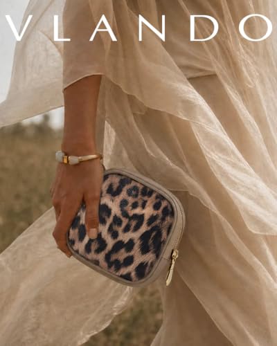 VLANDO Mini Makeup Bag for Purse,Slip-in Pocket,Leopard,Toffee - color: Mini-Leopard Toffee