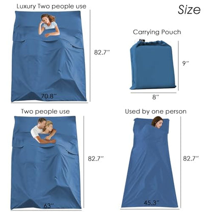 Sleeping Bag Liner, Camping Travel Home Bed Sheet Compact Sacks - color: Blue, size: 45.3 * 82.7"