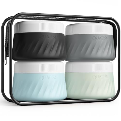 Quatish 3oz Travel Size Containers for Toiletries, 4 Pack, Grey - color: Grey, size: 3 Ounces