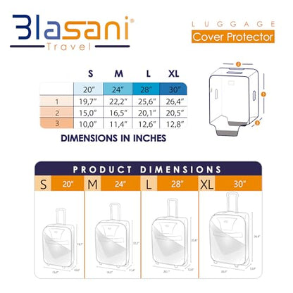 BLASANI Luggage Protector Suitcase Clear PVC Waterproof TSA Aproveed Cover Fits Most (20"~21") Bags