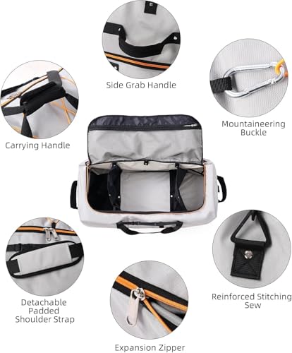 Rolling Duffle Bag with Wheels,110L/140L Expandable Soft-Sided Foldable Duffle Bag with 2 Rubber Wheels,Packable 32” Rolling Carry-On with Pockets & Compartments (Grey) - color: Grey