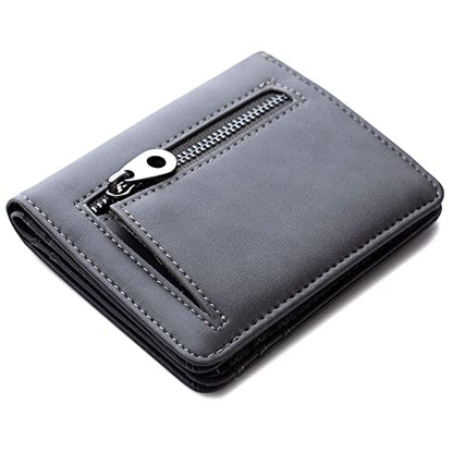 Alldaily Small RFID Wallet for Women Slim Compact Bifold Pocket Ladies Travel Mini Purse (Grey) - color: Grey